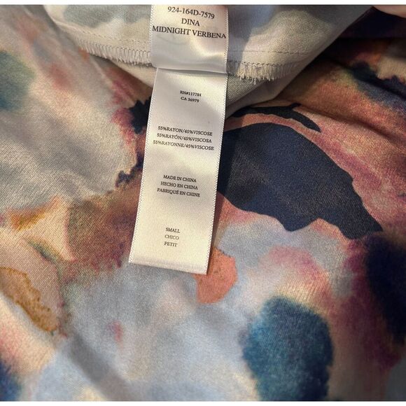 NWT Rails Dina Midnight Verbena Floral Maxi V-Neck Satin Dress S Flutter Sleeve - Picture 9 of 9